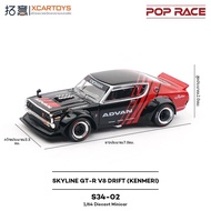 GANGJIE | รถโมเดลอลูมิเนียม Skyline GTR KPGC110 ลายสีโค้ก