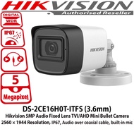 Hikvision DS-2CE16H0T-ITFS 5 MP Audio Fixed Mini Bullet Camera Digital WDR Smart IR built-in mic IP6