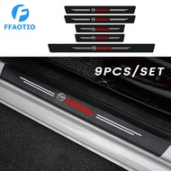 FFAOTIO Carbon Fiber Car Threshold Strips Sticker Rear Bumper Protector Car Accessories For Nissan Note GTR Qashqai Serena NV350 Kicks