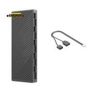 ARGB/PWM Hub Dual 10 Expansion Ports ARGB Controller 2 in 1 Fan HUB Adapter for Case Fan A