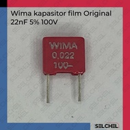 Wima 22nF 100V 5% Kapasitor Film Original 0.022uF 223 Untuk Audio Filter Coupling Feedback PSU