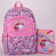 [NEW] Smiggle Primary School Students Pink Love Unicorn Schoolbag, Genuine smiggle Rainbow Love Unicorn Pencil Case