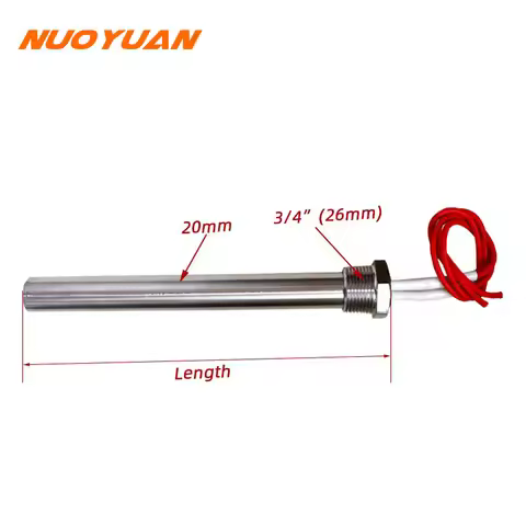 36V/48V 500w/800w/1000W Cartridge Heating Element 3/4" Thread SUS304 Immersion Water Heater Element