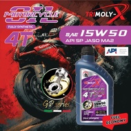 TRIMOLY-X GP SERIES 15w50 4T 1L ESTER Fully Synthetic API SP JASO MA2 Motorcycle Engine Oil Minyak H