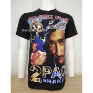 2PAC SHAKUR All Eyez On Me 100% Cotton Rock Band T-Shirt,Baju Band