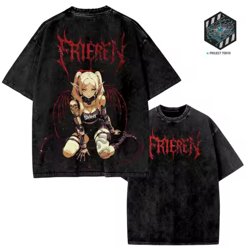 Frieren: Beyond Journey's End Anime T Shirt -Frieren Goth Shirt , Elf Anime Tee , Streetwear Y2K Cyb