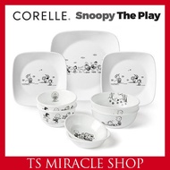 CORELLE KOREA Snoopy The Play Korean Tableware 9p Set for 2 People Square Plate / Dinnerware / Rice bowl,Soup Bowl