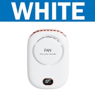 PRADO MALAYSIA2000mAh Mini Fan Portable Neck Fan with Digital LED Display 3 Speeds Cooling USB Recha