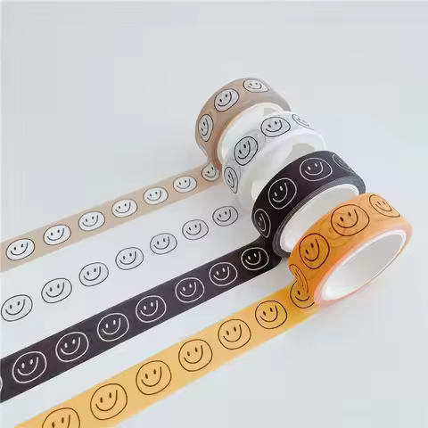 Simple Cartoon Smiling Face Washi Tape Handbook Material Sticker Tape