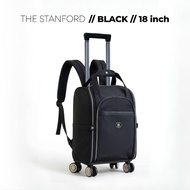 [ THE STANFORD - BLACK - 18 INCH ] KOREAN BARLEY PLANE CABIN TROLLEY BACKPACK WATERPROOF PARACHUTE M