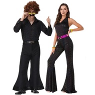 80's Vintage Hippies Costumes Adult 70's Disco Dance Stage Performance Outfits Cosplay Halloween Par