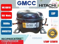 คอมเพรสเซอร์ ตู้เย็น GMCC (HITACHI)  รุ่น WL16H10DANS ขนาด 1/5HP น้ำยา R600a (ใช้แทนรุ่น WL16H10DZB 