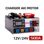 3800A Car Battery Charger Pengisi Daya Aki Mobil 12 / 24V Tugas Berat Pengisian Cepat epenuhnya Otomatis Identifikasi