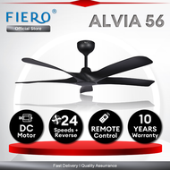 Fiero ALVIA / ALVIA LED 5 Blades DC Motor Ceiling Fan with 24 Speeds Remote Control - Black/White/Pi