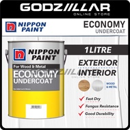 1L Nippon Paint Platone High Gloss Wood Metal Oil Based Interior Exterior Cat Minyak Kayu Besi Kilat | 1L Nippon Paint Economy Undercoat White