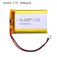 103450 3.7V2000mAh Polymer Lithium Rechargeable Battery PH2.0mm2pin plug for Camera GPS navigator MP