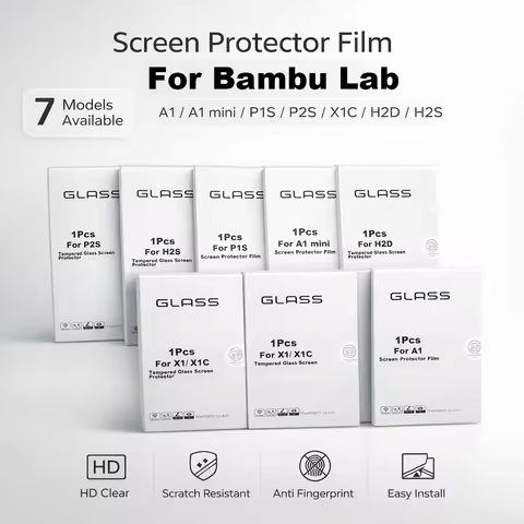 Screen Protector Film for Bambu Lab A1/A1 Mini/P1S/P2S/X1/X1C/H2D/H2S/H2C, HD Clear Anti-Fingerprint