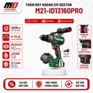 Dekton M21-ID13160PRO Cordless Drill 21V 160Nm 4 Head Speeds bag Jacobs Rechargeable Battery Combo