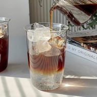 D0708-Iced Latte Cup Coffee Cup Glass Cup American Drink Cup Transparent Cold Drink Cup 420ML Drinki