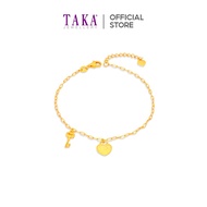 TAKA Jewellery 916 Gold Bracelet Heart &amp; Key