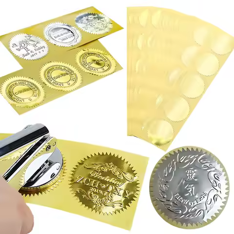 100pcs Round Gear Sticker 45mm DIY Decoration for Certificate Envelope Greeting Card Wedding Invitat