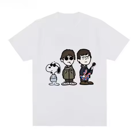 MINISO Snoopy Man's And Woman's T-Shirt NOPE Fashion Fun High Quality Printed T - Shirt Lovers Korea