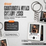 GANTUNGAN Custom 2-Sided Reversible Keychain | Custom Acrylic Photo Keychain | Spotify Photo Keychai