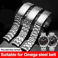 18Mm 20Mm 22Mm 316Lstainless Steel Watch Band Strap For Omega For Seamaster Speedmaster Planet Ocean Curved End Silver Watchband