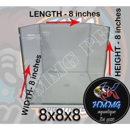 Aquarrium Cube Tank ( 1 Tank per checkout) 6x6x6, 8x8x8 1/8 Thick Glass