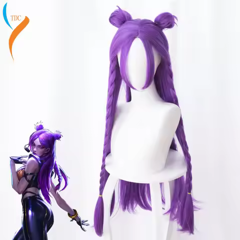 Game Character LOL K/DA Akali Cosplay Wigs KDA Heat Resistant Synthetic Hair Perucas Cosplay K/DA Ah