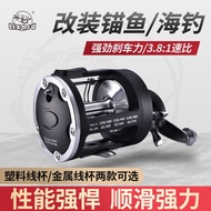 All-metal Drum Wheel Visual Fishing Reel Boat Fishing Reel Head Sea Fishing Reel Drum Reel Kemailong