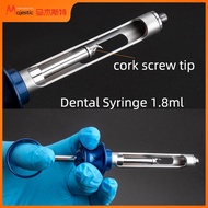 Dental Syringe, Autoclavable Surgical Implant, Clinical Cap, 1.8 ml, Cork Screw Tip, Suction Dental 