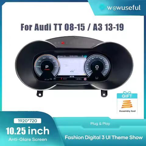Prelingcar Digital Cluster Dashboard For Audi TT A3 8V S3 Q2 Q2L A3 8P 08-19 Years Car Lcd Panel Spe