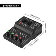 【WDA】- Q-12 Sound Card Audio Mixer Sound Board Console Desk System Interface 4 Channel 48V Power Stereo Computer Sound Card