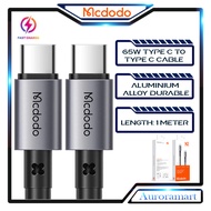 Original Mcdodo Data Cable 65W Type C to Type C PD Fast Charging Cables 1 Meter 1.5 Meter USB C To U