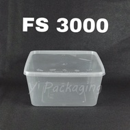 3000ML FELTON Square Disposable Plastic Food Container 30PCS / SQ7 【Ready Stock】