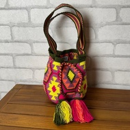 哥倫比亞製 2短揹帶 Wayuu 編織手工包 森系亮彩