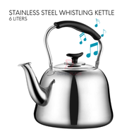 6 Liters Whistling Kettle Stainless Steel Flexible Handle Beverage Boiling Kettle Water Dispenser