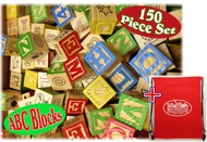 Matty's Toy Stop 150 Piece ABC Stack N' Build Wood Alphabet Blocks Bulk Classroom Set with Exclusive