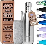 Stainless Steel Insulated Water Bottle, Vacuum Flask BPA Free, 12hrs Hot & 24hrs Cold Drinks, Therma