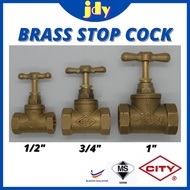 City Brass Stop Cock Stop Valve 1/2" 3/4" 1"