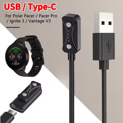 1M Magnetic USB Charging Cable For Polar Pacer Polar Pacer Pro Polar Ignite 3 Polar Vantage V3 Watch