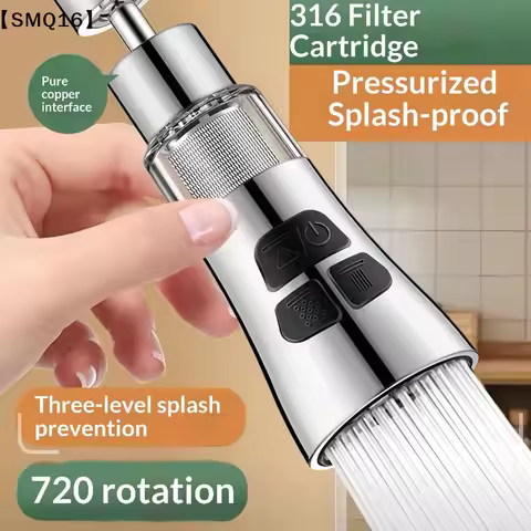 Faucet Adapter Filter Sink Faucet Connector 720° Rotatable 3 Adjustable Functions Kitchen Kitchen Fa