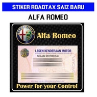 Roadtax Sticker - Alfa Romeo CARROADTAX