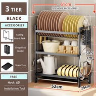 GSlife ที่คว่ำจาน2ชั้น ชั้นวางถ้วยจาน ชั้นวางจาน ชั้นคว่ำจาน ชั้นวางของในครัว ชั้นวางจานพร้อมที่วางแ