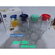 PITCHER SET 4 NANNOS KIMGLASS/TEAPOT TEKO GELAS KADO