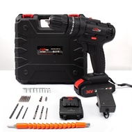 JLD 36Vf Mesin Bor Baterai Bor Cas jld 2 Batre Case 25+3 Bor Cordless Impact Drill Bor Tangan Bor Ba