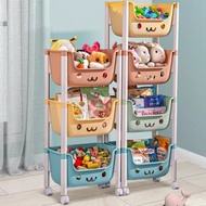 Multifunctional Play Storage Shelf 2/3/4/5 Layers Multi-Layer Classification With Easy-To-Move Wheel
