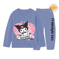 Piyama baju tidur lengan panjang anak perempuan ukuran 1-10 tahun motif KUROMI LOVE
