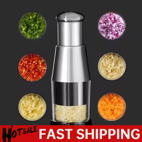 Stainless Steel Manual Hand Chopper Kitchen Tools Vegetable Chopper Mini Garlic Mincer for Veggie On